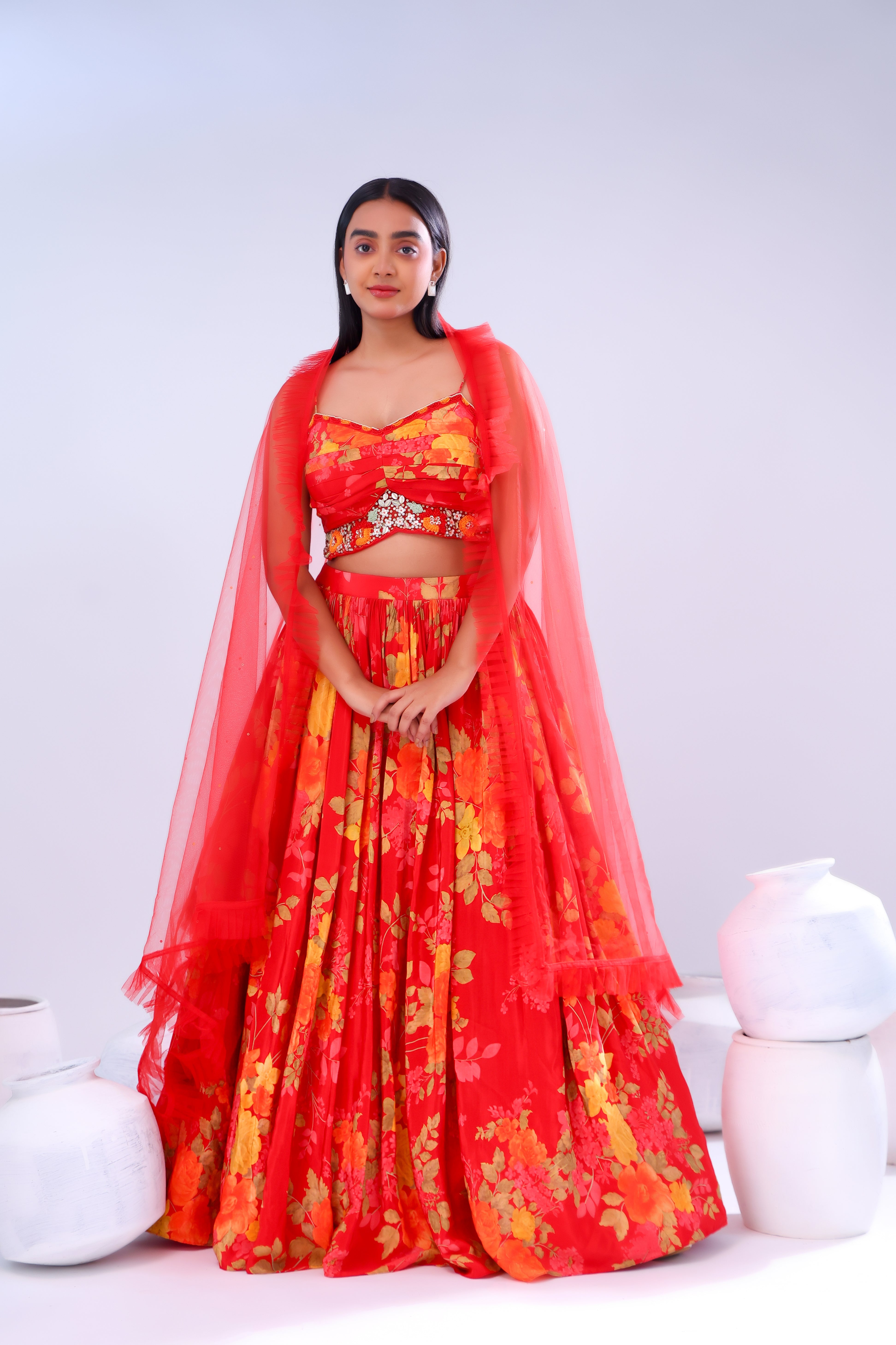 FANCY CROP TOP SET-FA4107