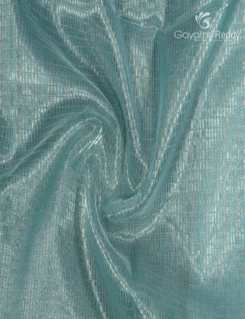 Pure Chanderi Sico Tissue Saree in Pastel Aqua Green