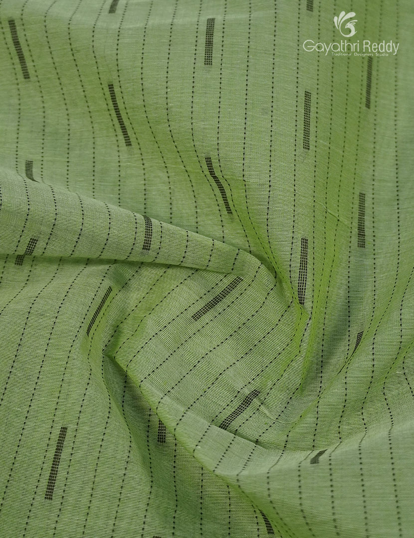 Pure Kanchi Cotton Saree in Parrot Green