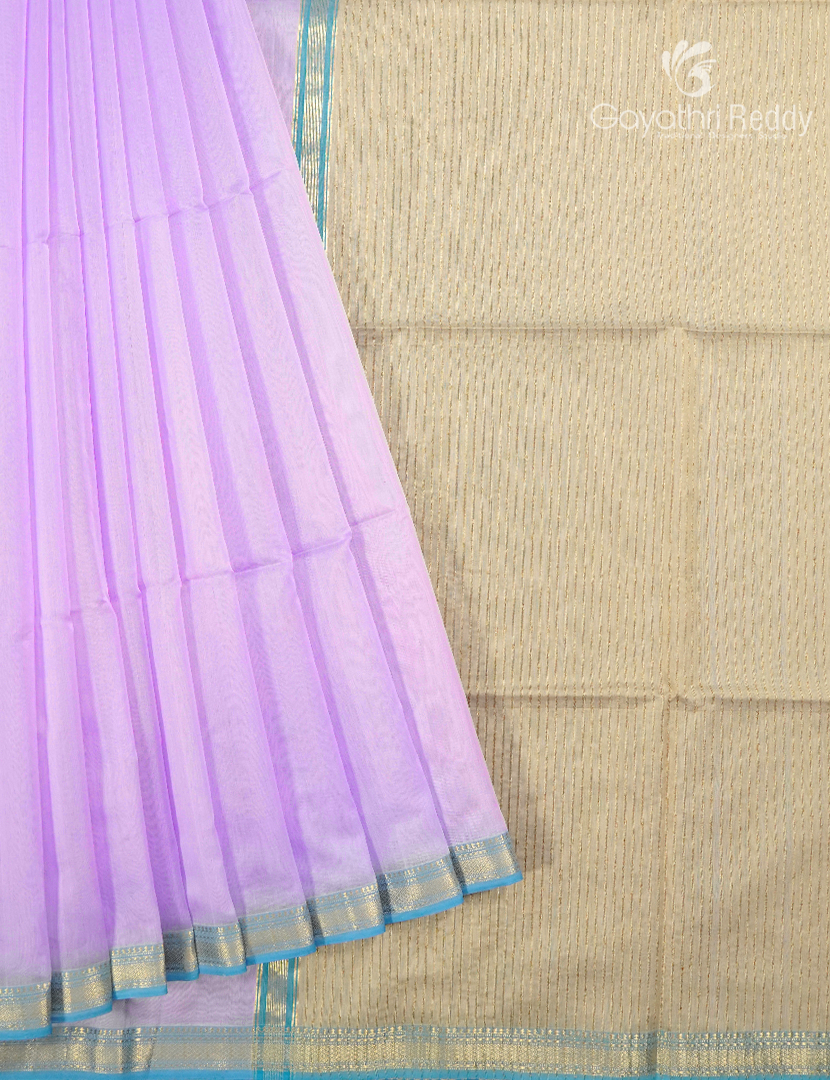 Pure Chanderi Sico Saree in Light Grey and Baby Pink