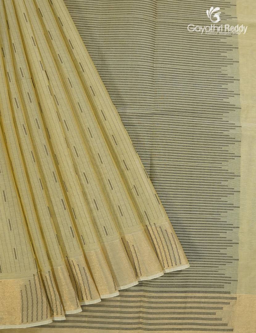 Pure Kanchi Cotton Saree in Beige