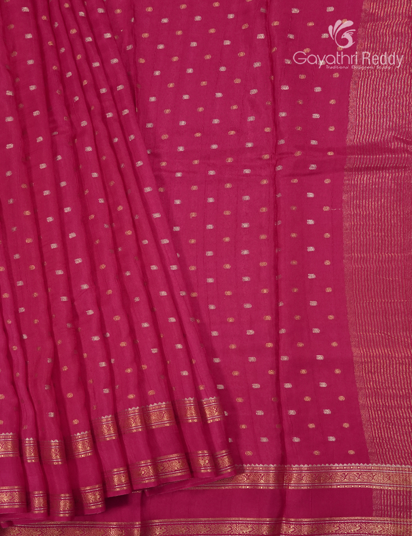Semi Mysore Crepe Saree in Pink