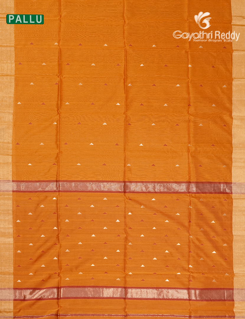 Pure Chanderi Sico Saree in Turmeric