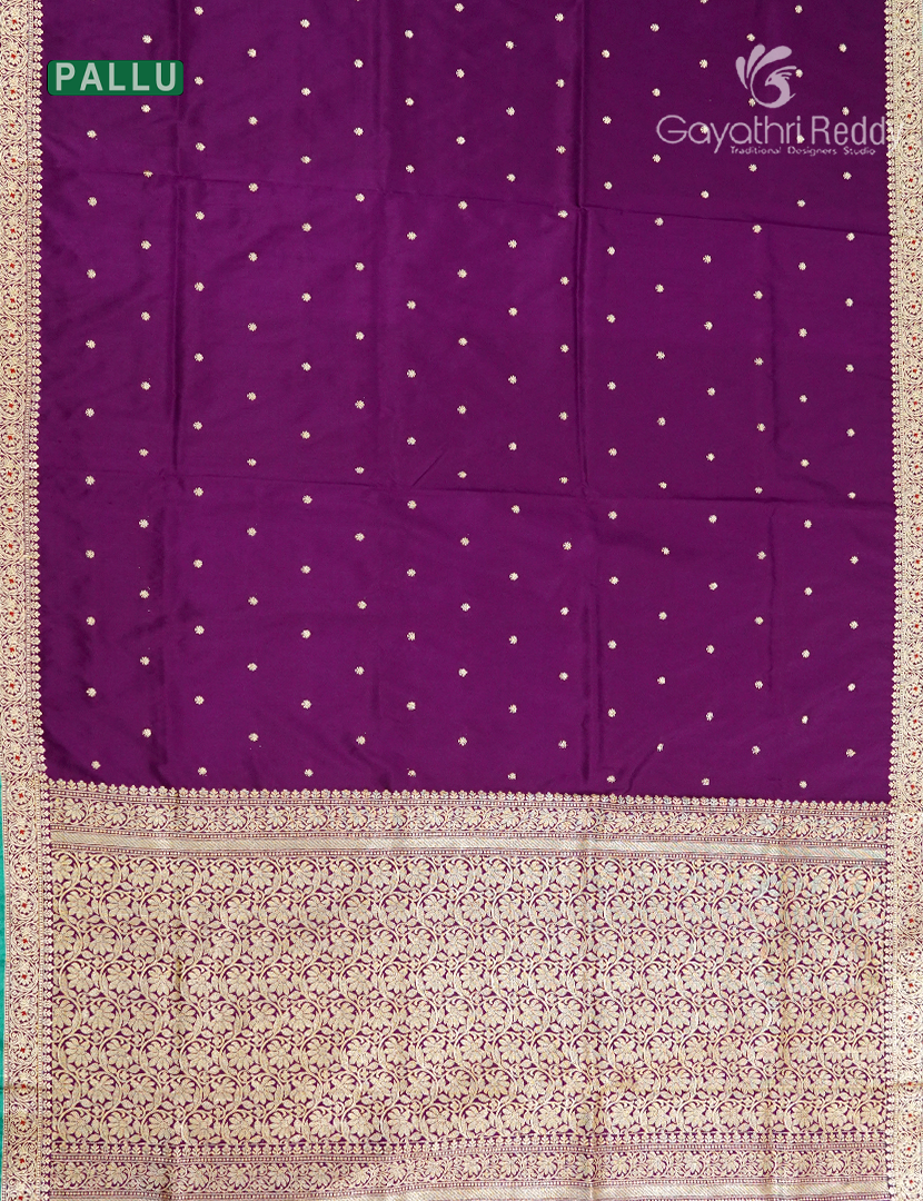 Semi Katan silk Saree in Deep Purple