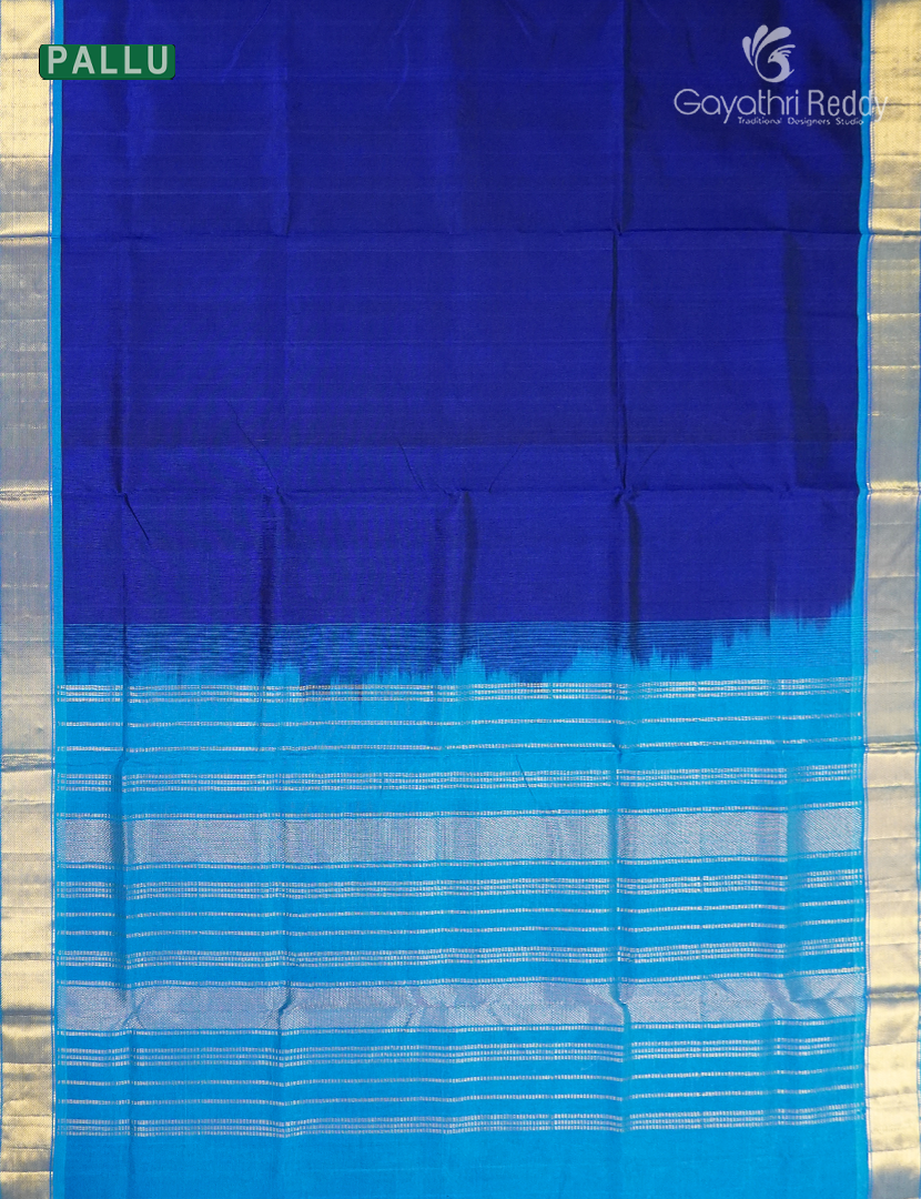 Pure Arani Sico Saree in Deep Blue and Sky Blue