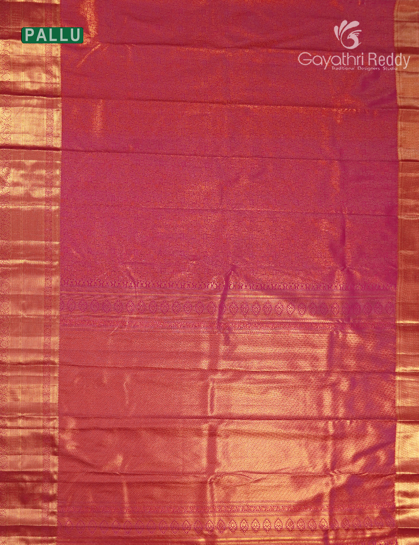 Semi Kanchipuram Silk Saree in Rani Pink