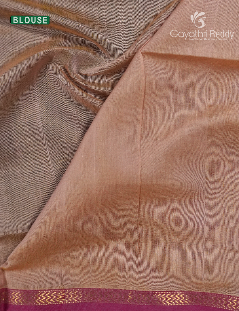 Pure Chanderi Sico Saree in Deep Mustard and Powder Pink