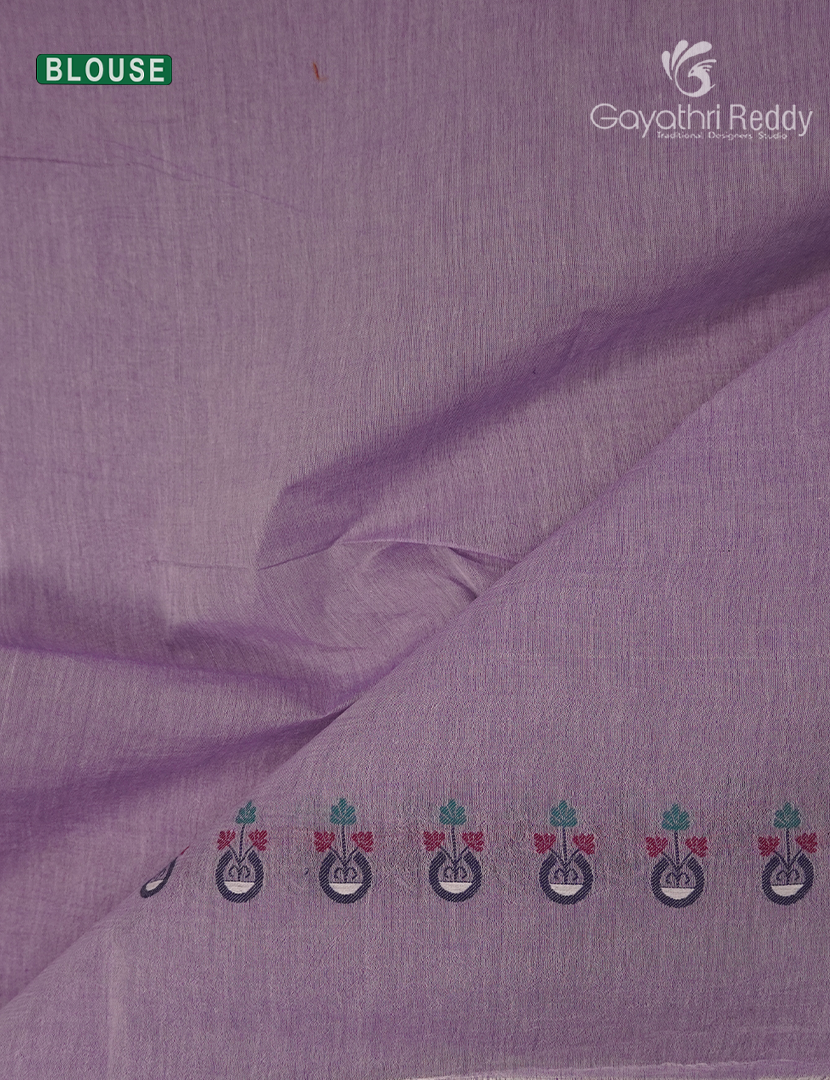 Jamdani Cotton Saree in Lilac