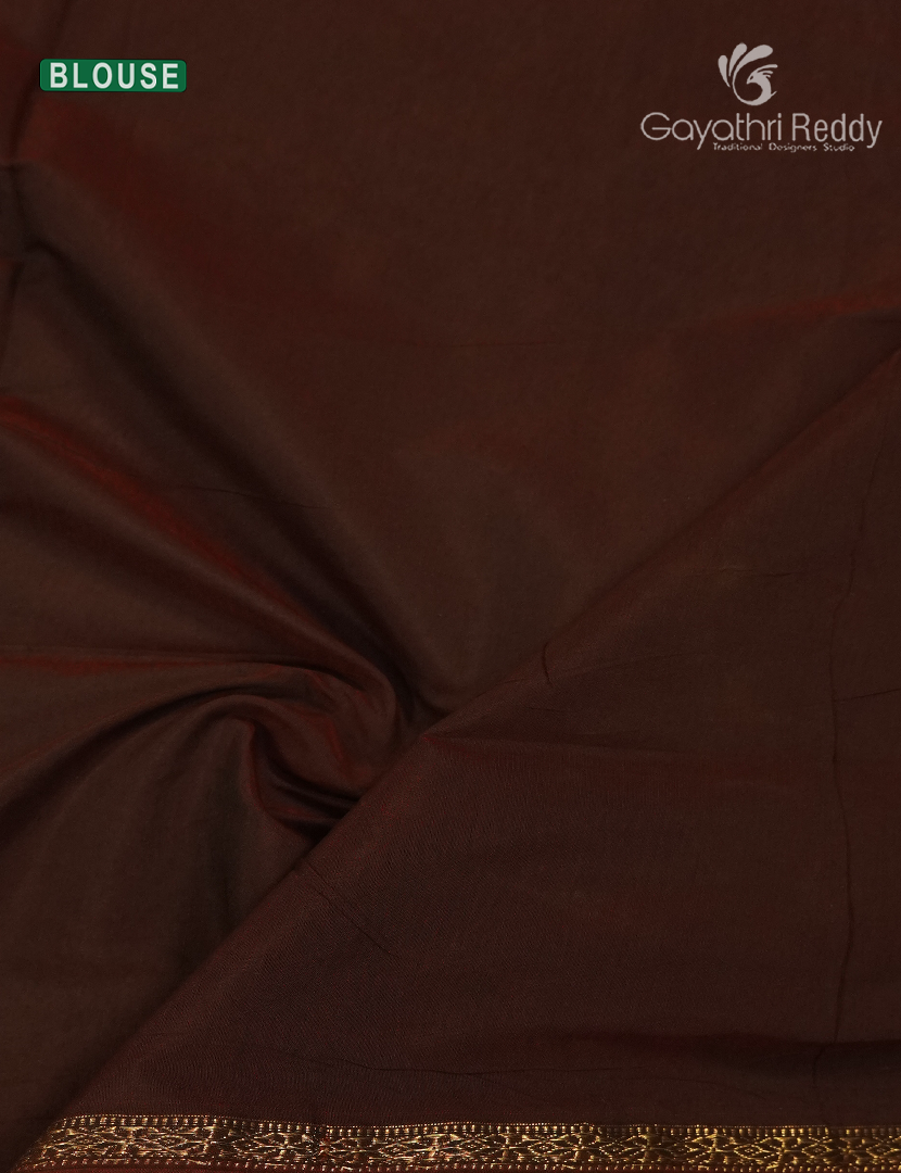 Sico Saree in Tangarine and Deep Brown