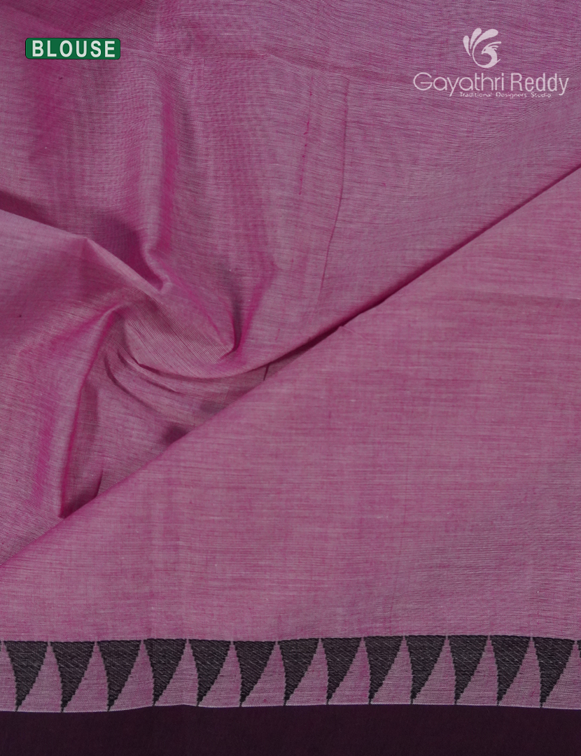 Pure Handloom Cotton Saree in Baby Pink