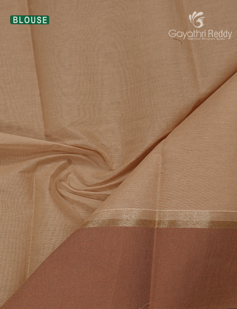 Pure Kanchi Cotton Saree in Beige