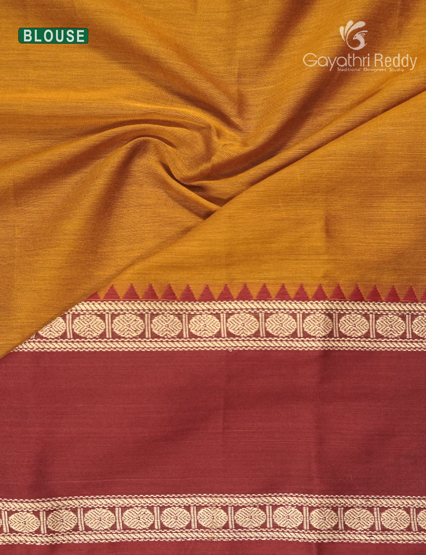 Pure Narayanpet Cotton Saree in Mustard