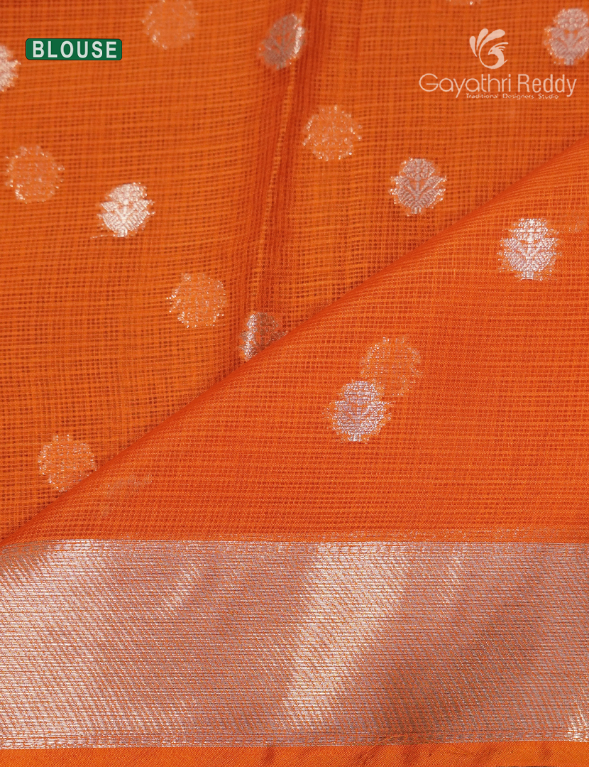 Banaras Kota Lehanga Set in Bridal Red and Orange