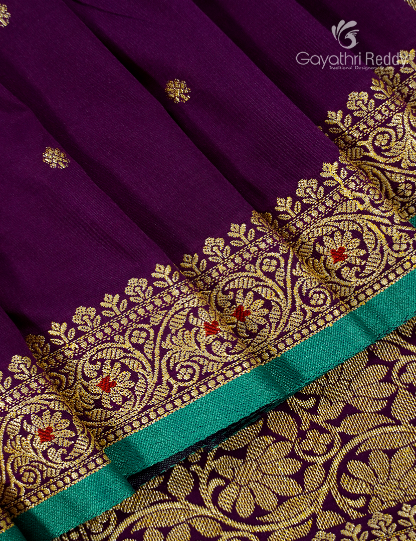 Semi Katan silk Saree in Deep Purple
