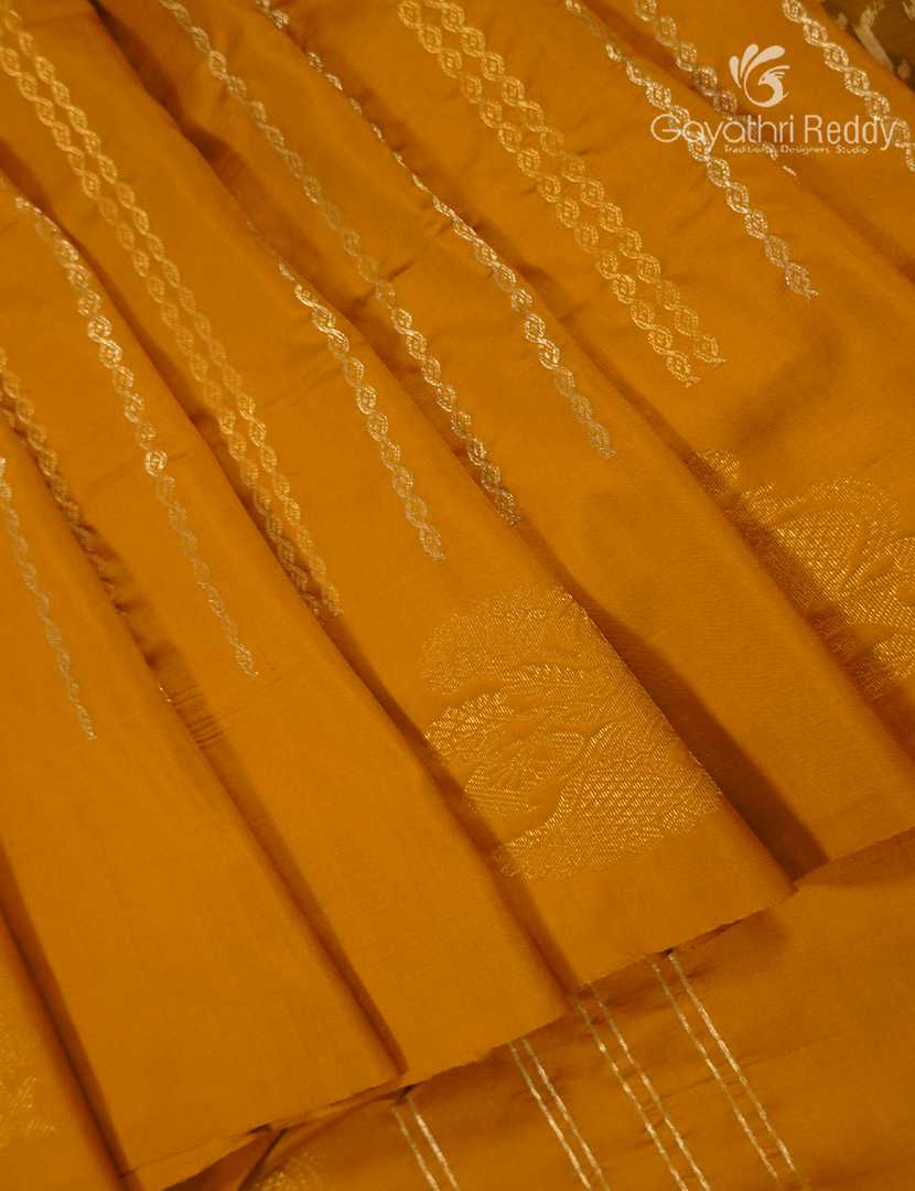 Pure Ikat Silk Saree in Yellow