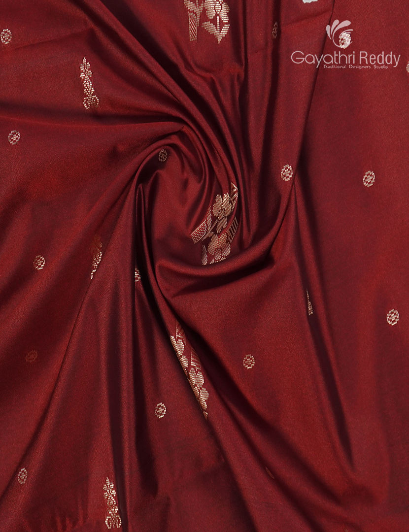 Soft Silk Saree in Deep Maroon and Deep Green