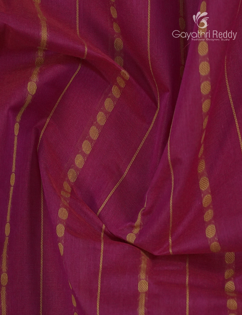 Pure Kanchi Cotton Saree in Deep Ruby Pink