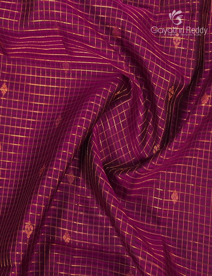 Pure Kanchipuram Vintage Silk Saree in Ruby Pink and Green