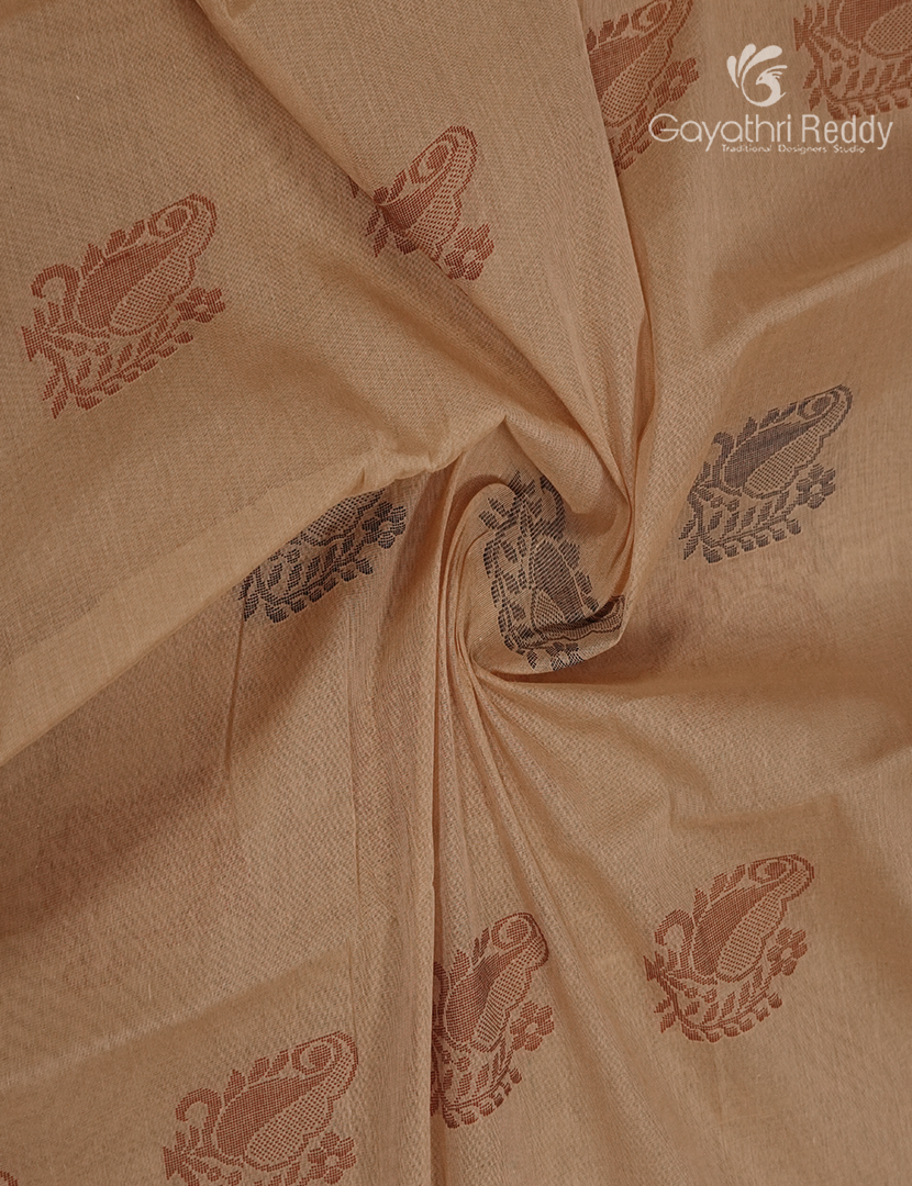 Pure Kanchi Cotton Saree in Beige
