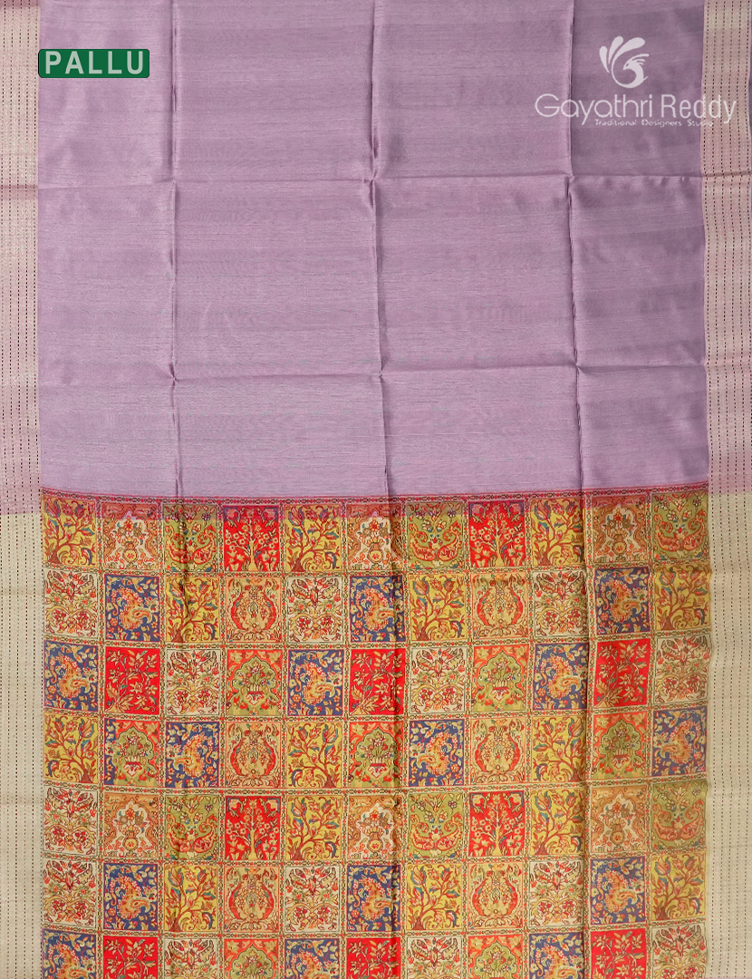 Semi Tussar Saree in Lilac