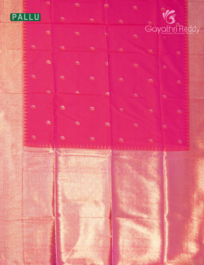Semi Kanchipuram Art Silk Saree in Hot Pink