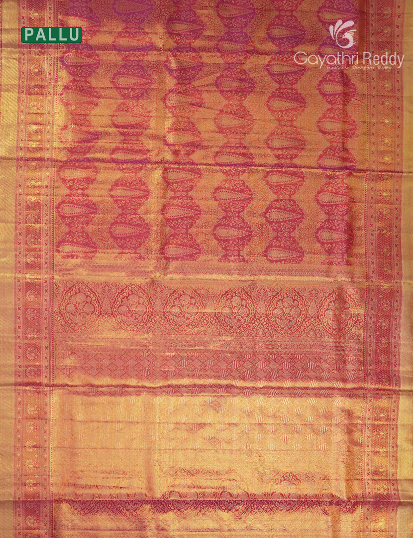 Pure Kanchipuram Silk Saree in Pink ( Brocade Pattern )