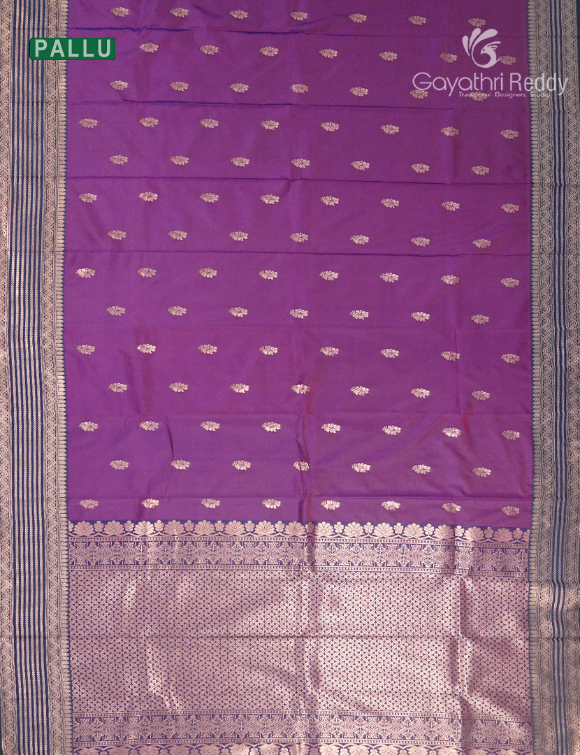 Semi Kanchipuram Art Silk Saree in Purple
