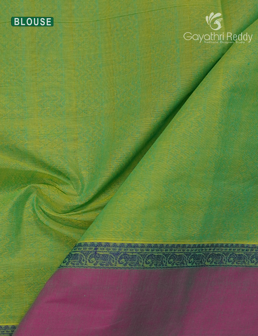 Pure Kanchi Cotton Saree in Light Green