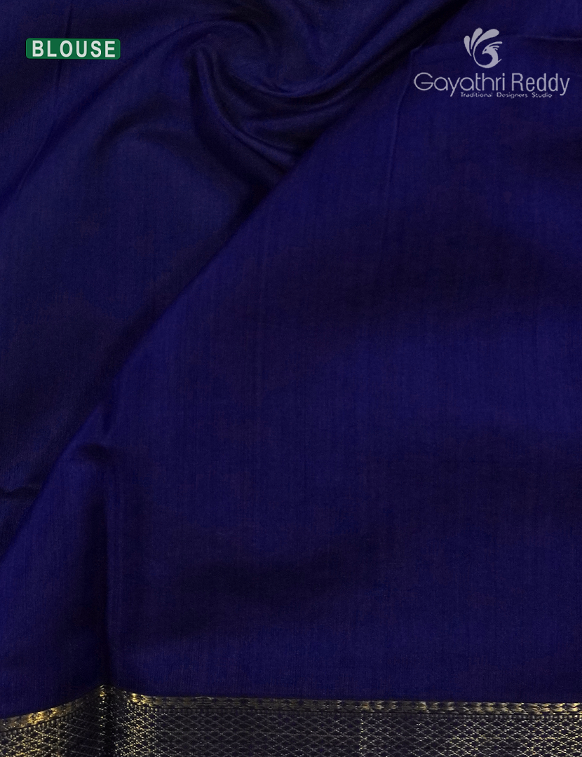 Pure Chanderi Sico Saree in Deep Blue