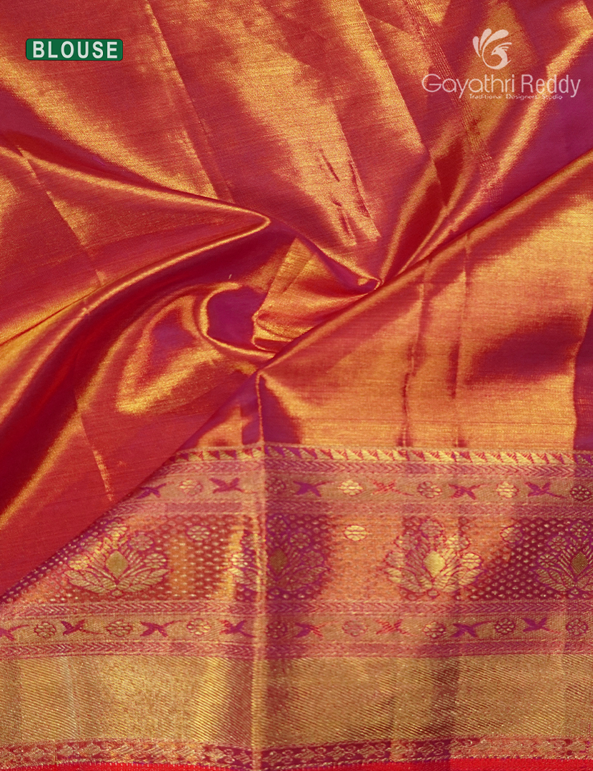 Pure Kanchipuram Silk Saree in Pink ( Brocade Pattern )