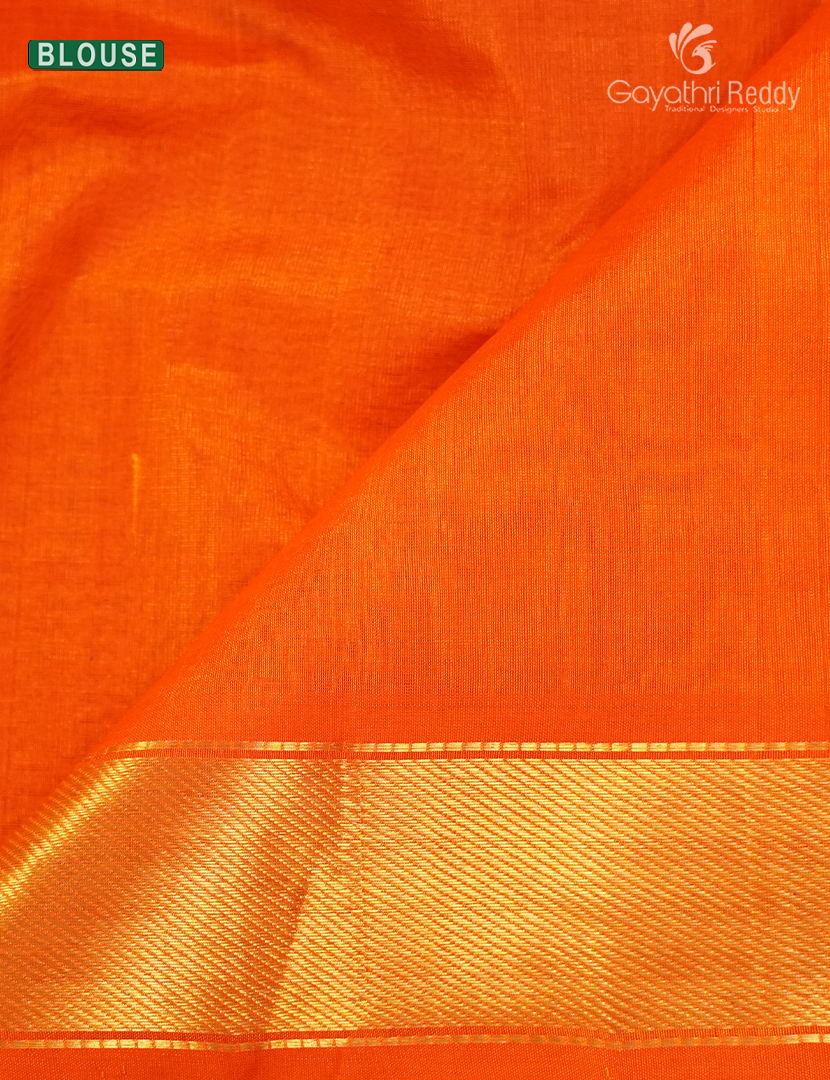 Pure Arani Sico Saree in Cream and Orange