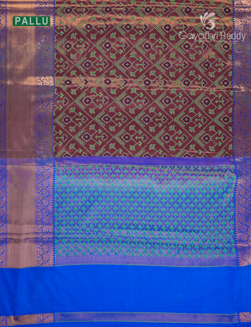 COPPER ZARI SEMI SILK SAREE-SBK693