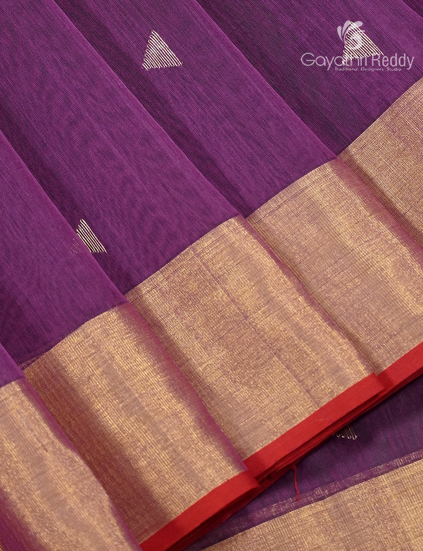 Pure Chanderi Sico Saree in Wine