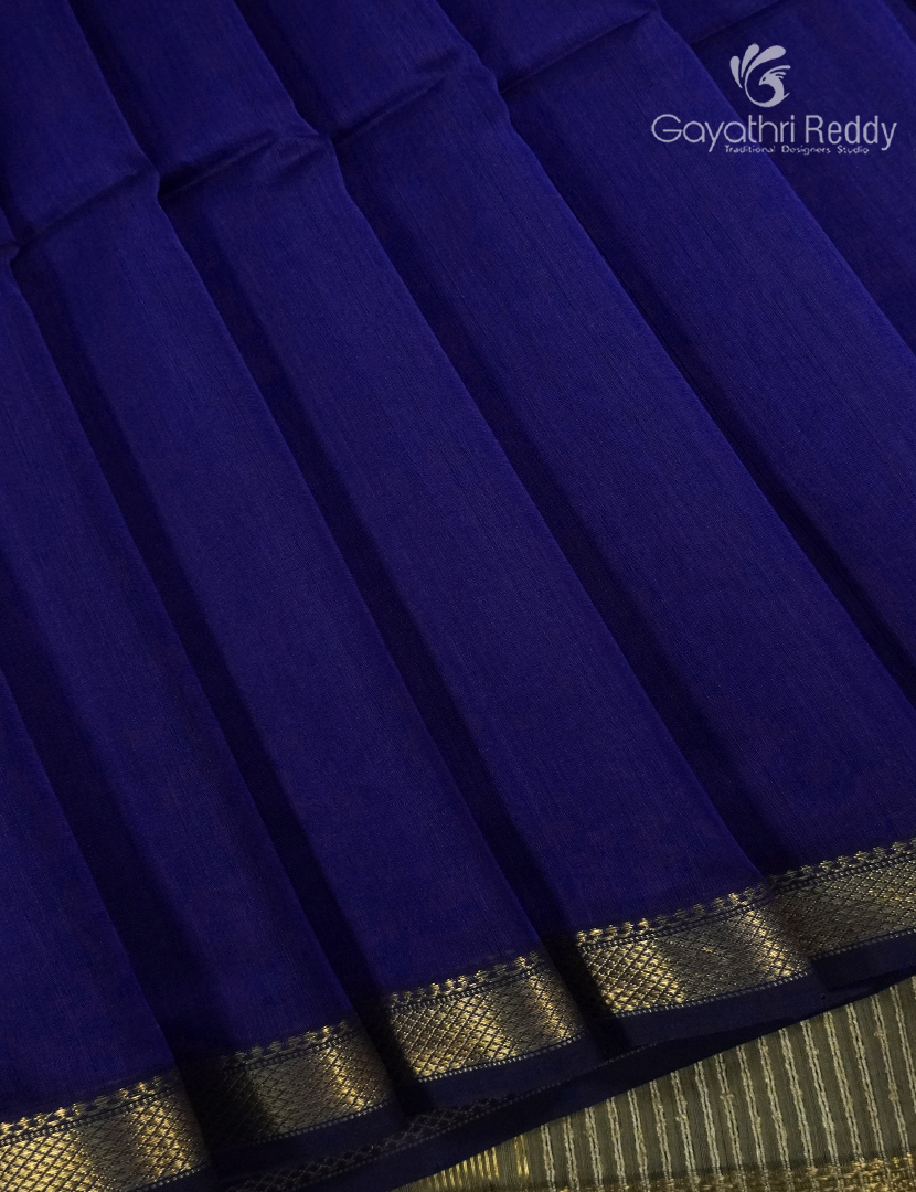 Pure Chanderi Sico Saree in Deep Blue