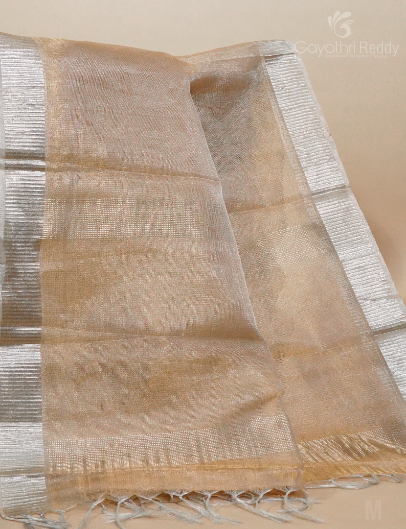 PURE TISSUE WHITE GOLD SAREE-PT9