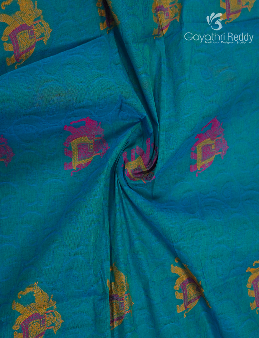 Pure Kanchi Cotton Saree in Blue