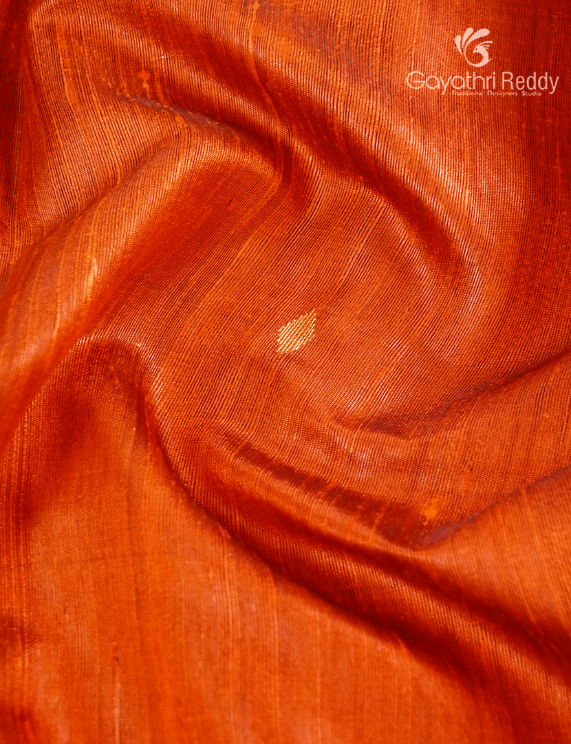 Pure Khadi Pattu Saree in Orange