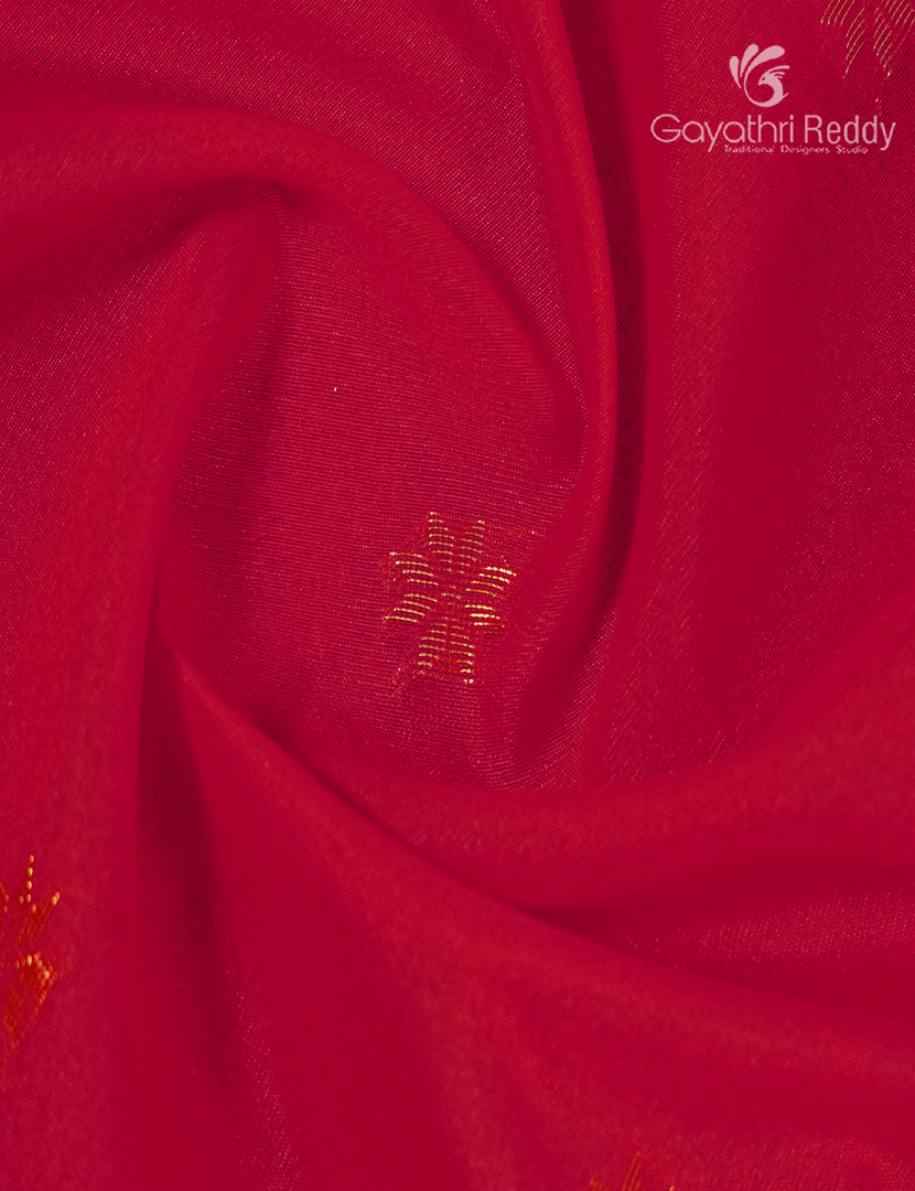 Silk Cotton Saree in Ruby Pink and Parrot Green