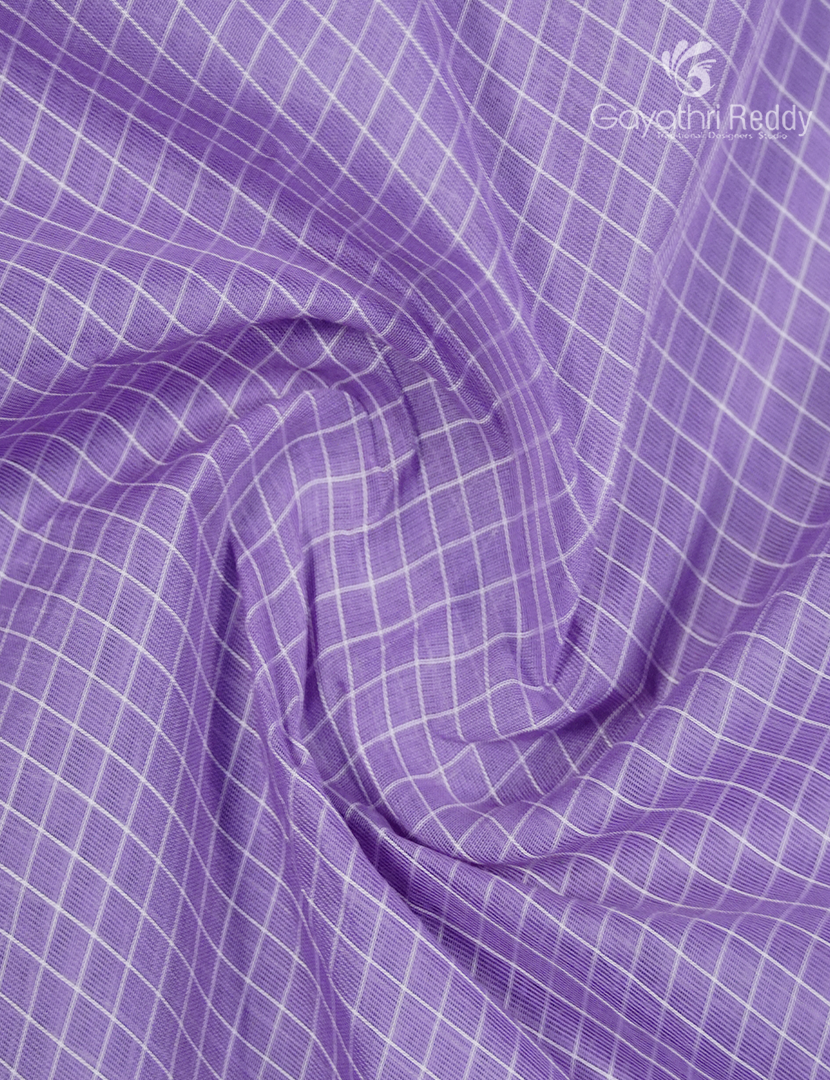 Pure Gadwal Cotton Saree in Lavender and Rama Green