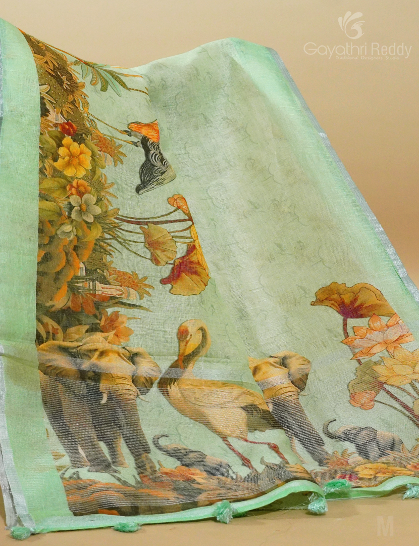 PURE LINEN SAREE-L1318