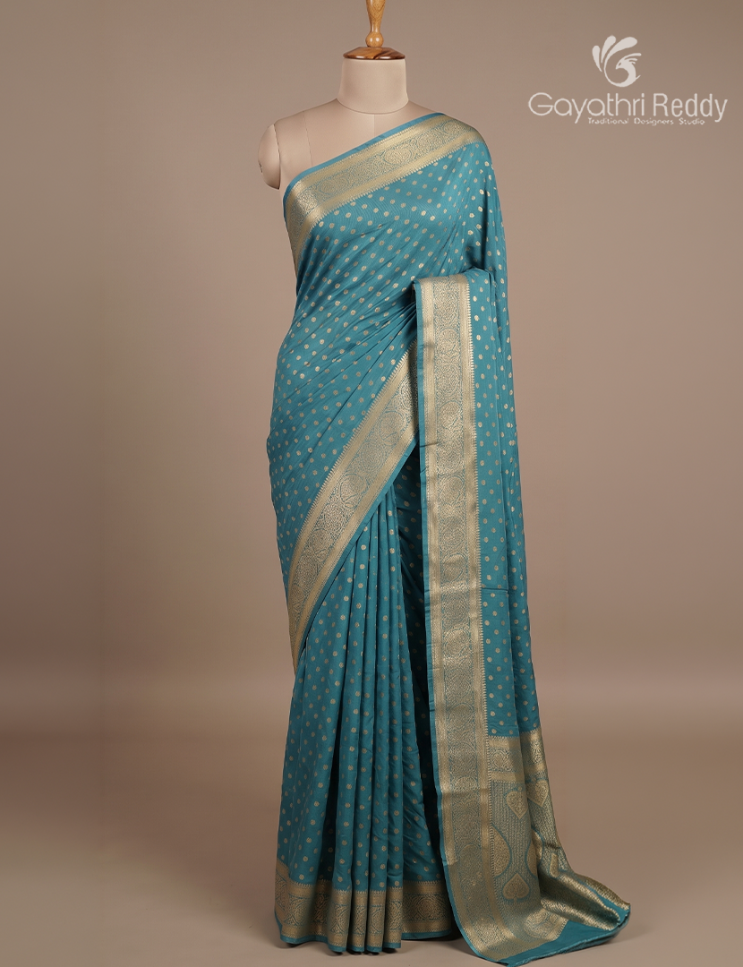Banaras Georgette Saree in Rama blue