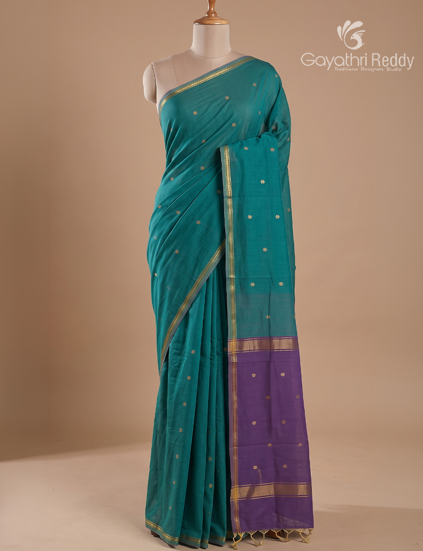 Sico Saree in Teal Green and Purple