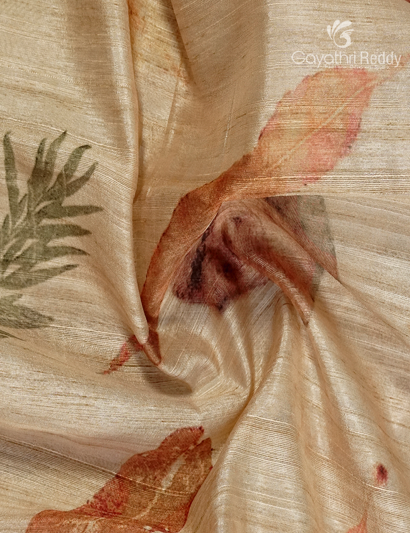 Semi Tussar saree in Light Brown