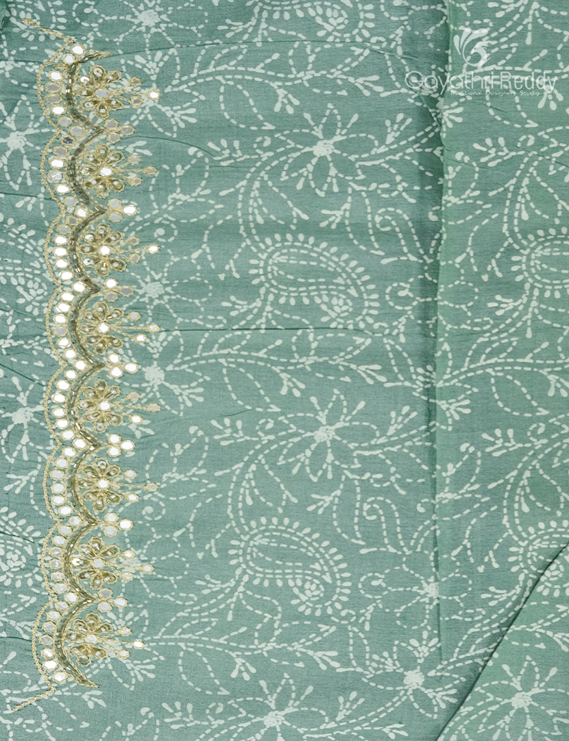 Pure Desi Tussar Fancy Saree in Mint Green