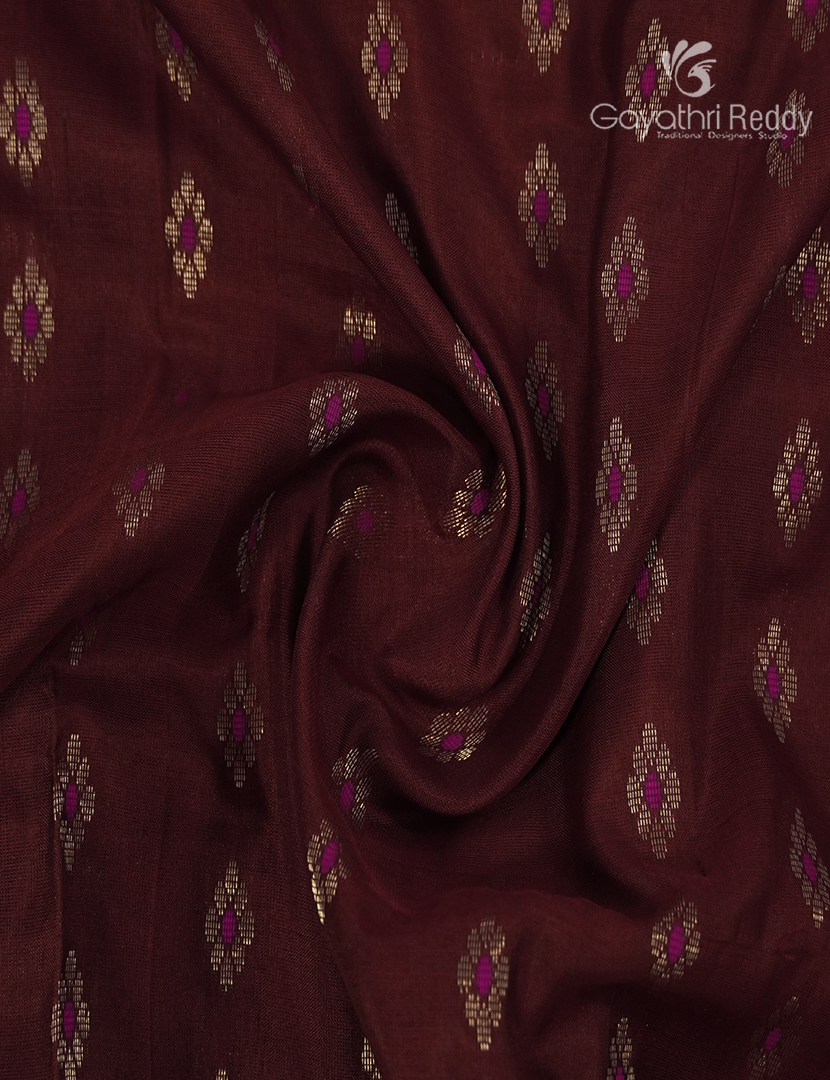Pure Uppada Silk Saree in Maroon and Yellow