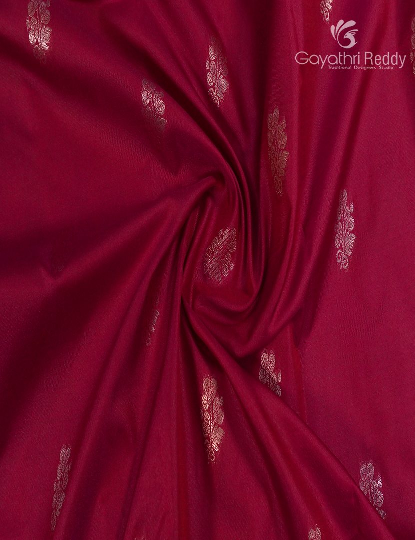 Semi Kanchipuram Art Silk Saree in Deep Berry Red