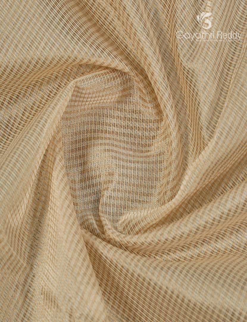 Pure Chanderi Sico Saree in Golden Cream