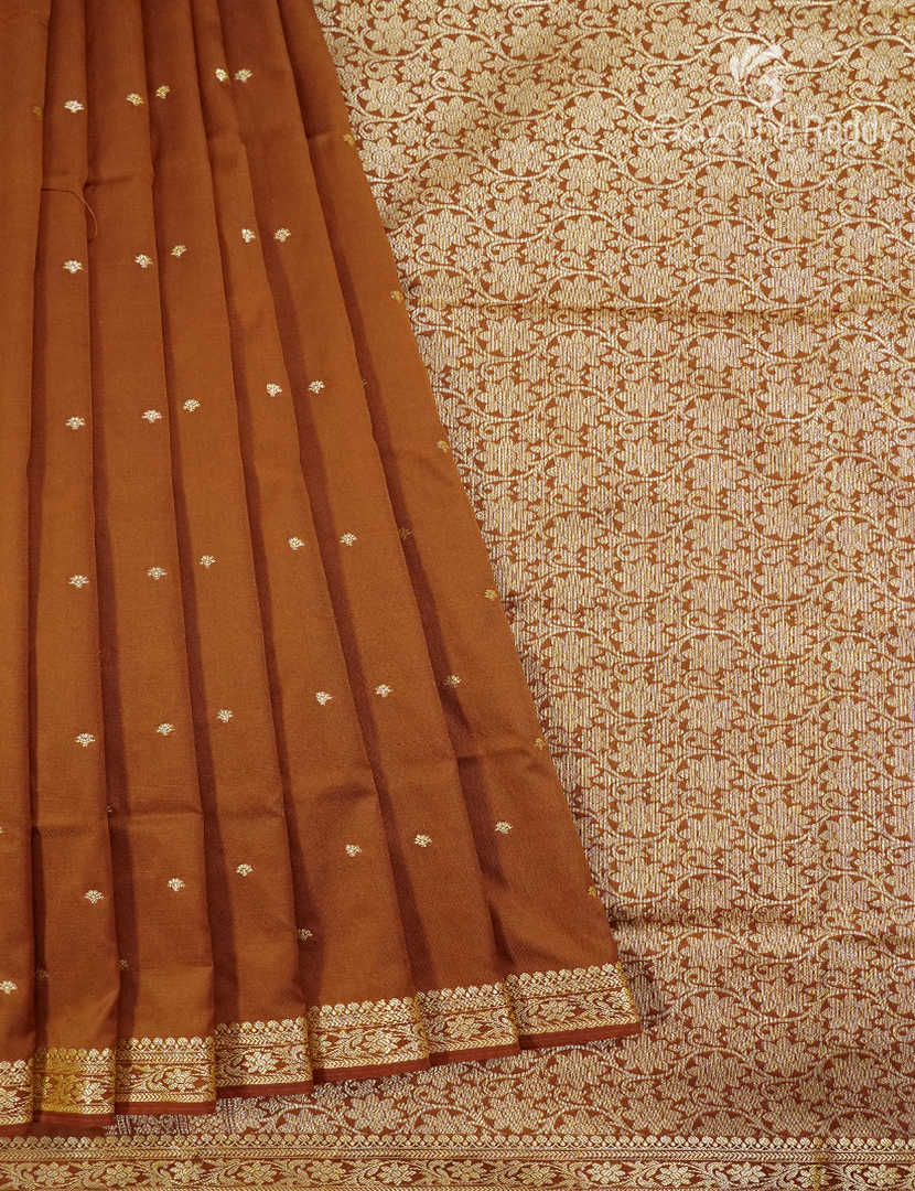 Semi Katan Silk Saree in Mustard