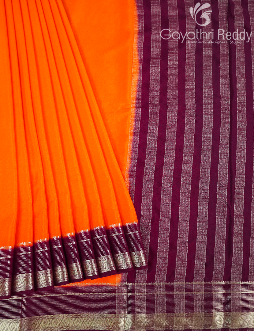 SEMI MYSORE CRAPE SAREE-SMC379