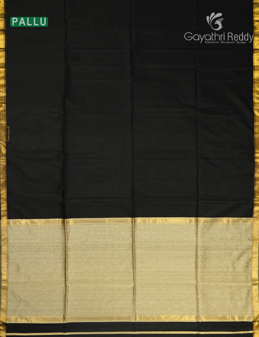 Pure Chanderi Sico Saree in Black